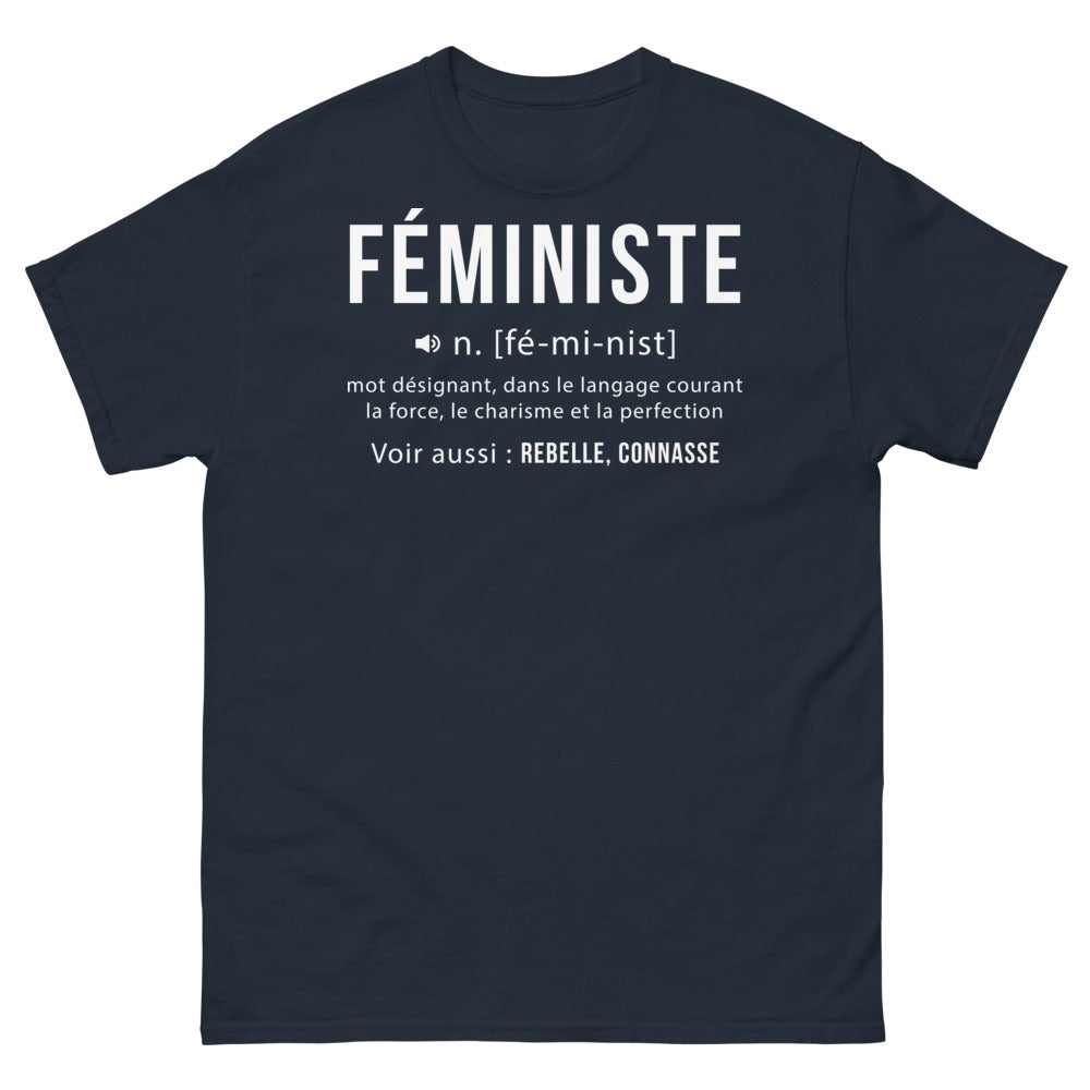 T-shirt Féministe marine - force et charisme