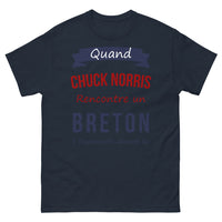 Thumbnail for T-shirt Bretagne marine - Chuck Norris s'agenouille devant un Breton