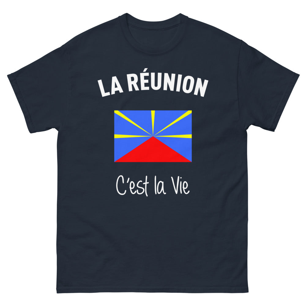T-shirt Réunion marine - La Réunion c'est la vie