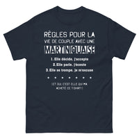Thumbnail for T-shirt Martiniquaise marine - règles de couple, humour