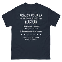 Thumbnail for T-shirt Turque marine - règles pour la vie de couple