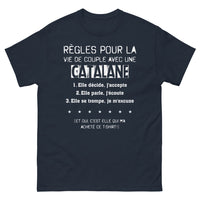 Thumbnail for T-shirt Catalane marine face - Règles de vie de couple