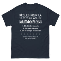 Thumbnail for T-shirt Franc-Comtoise marine face - Règles du couple franc-comtoise