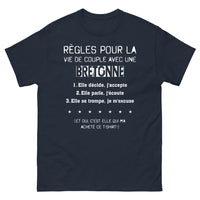 Thumbnail for T-shirt Breton marine - Règles de Vie de Couple avec une Bretonne