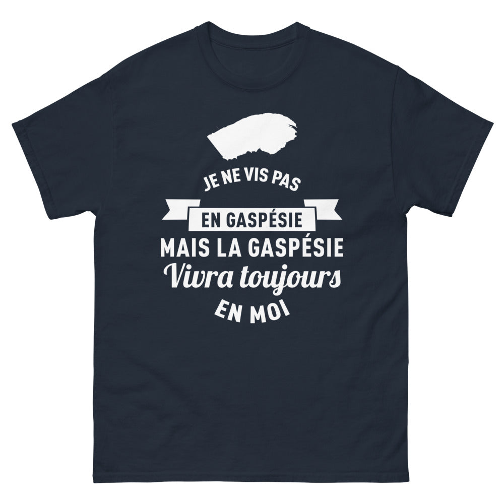 T-shirt Gaspésie marine - Gaspésie vivra toujours en moi