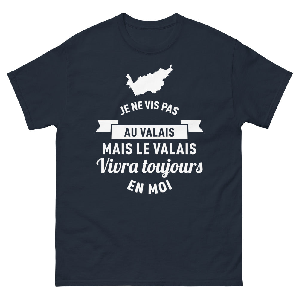 T-shirt Valais marine face - Valais vivra toujours en moi