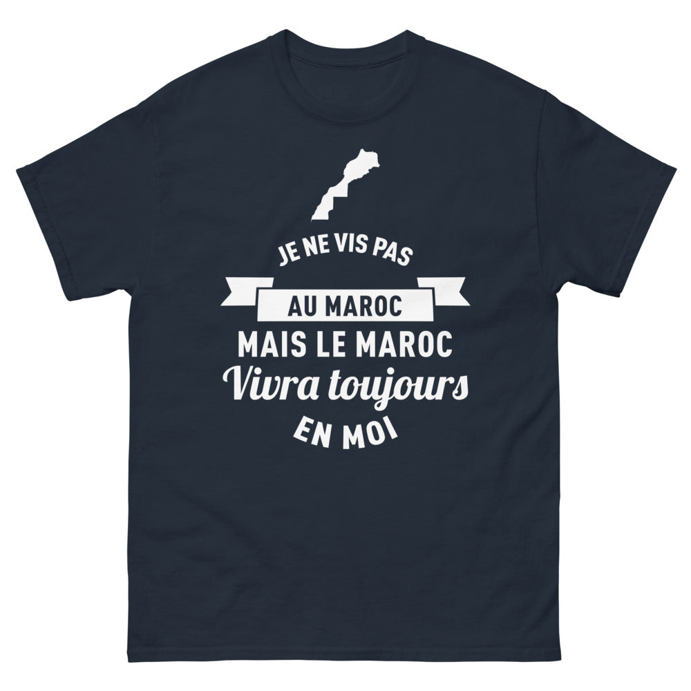 T-shirt Maroc marine face - Maroc vivra toujours en moi