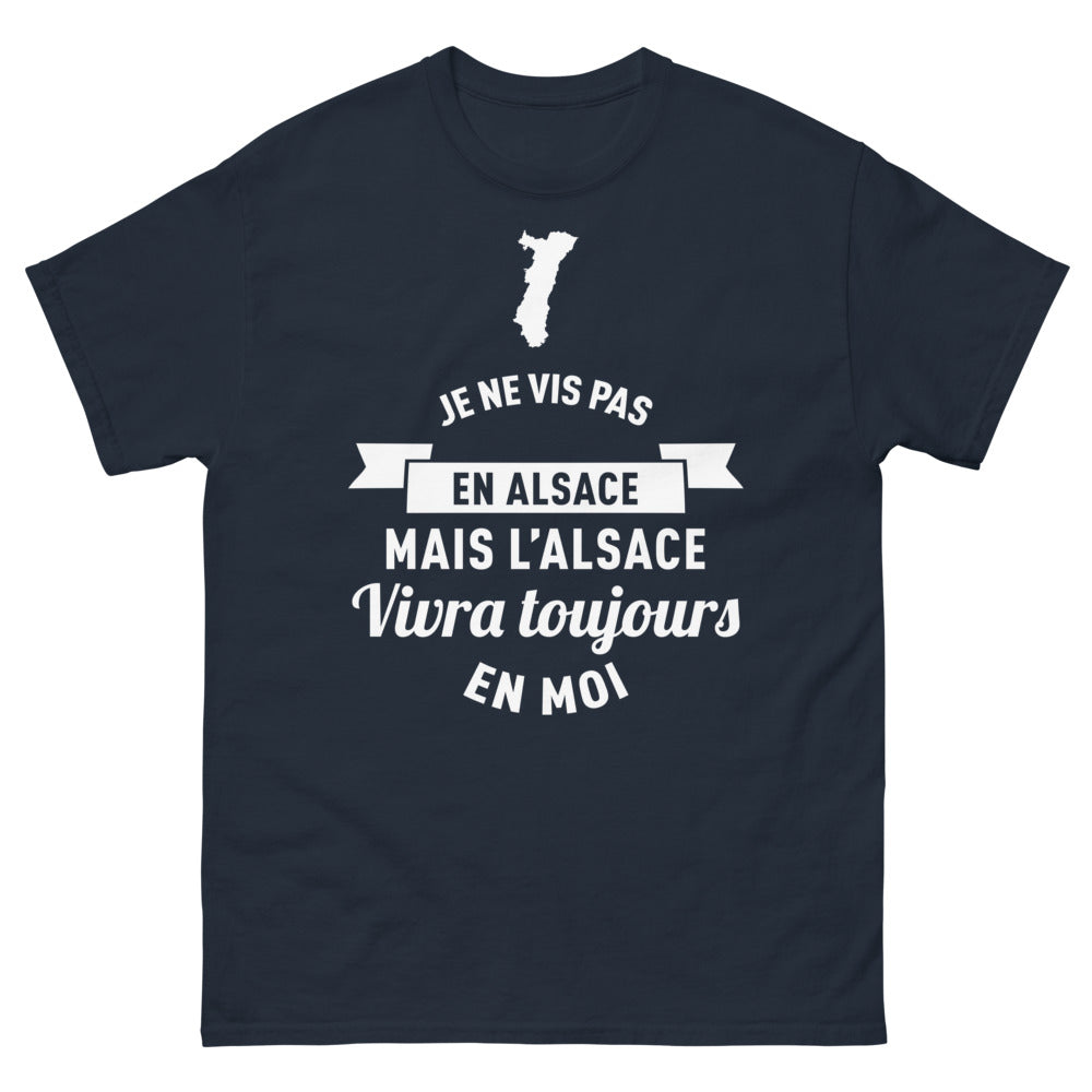 T-shirt Alsace marine face - ne vis pas en Alsace