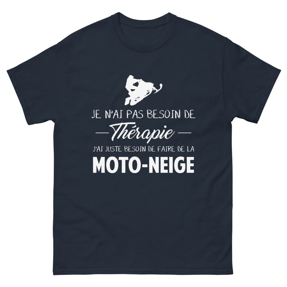 T-shirt moto-neige bleu marine - humour et passion