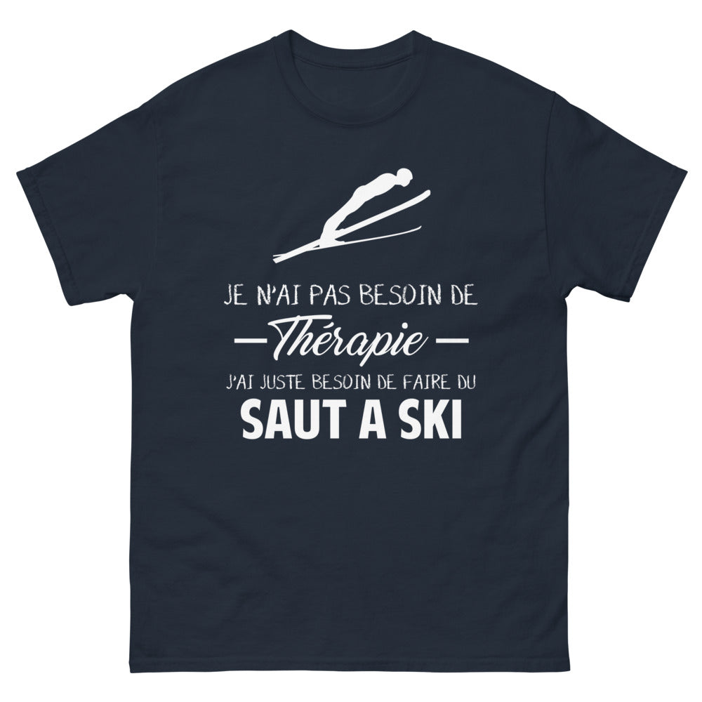 T-shirt Saut à Ski Haute-Savoie marine - humour montagnard