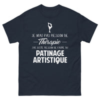 Thumbnail for T-shirt patinage artistique marine - pas besoin de thérapie