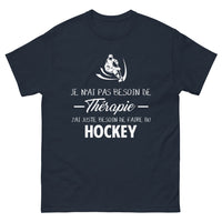 Thumbnail for T-shirt hockey bleu marine - pas besoin de thérapie
