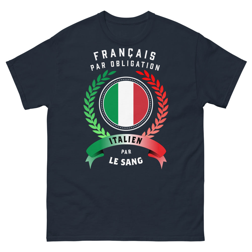 T-shirt Français et Italien marine - Italien par le sang