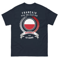Thumbnail for T-shirt Français et Polonais marine - double identité humoristique