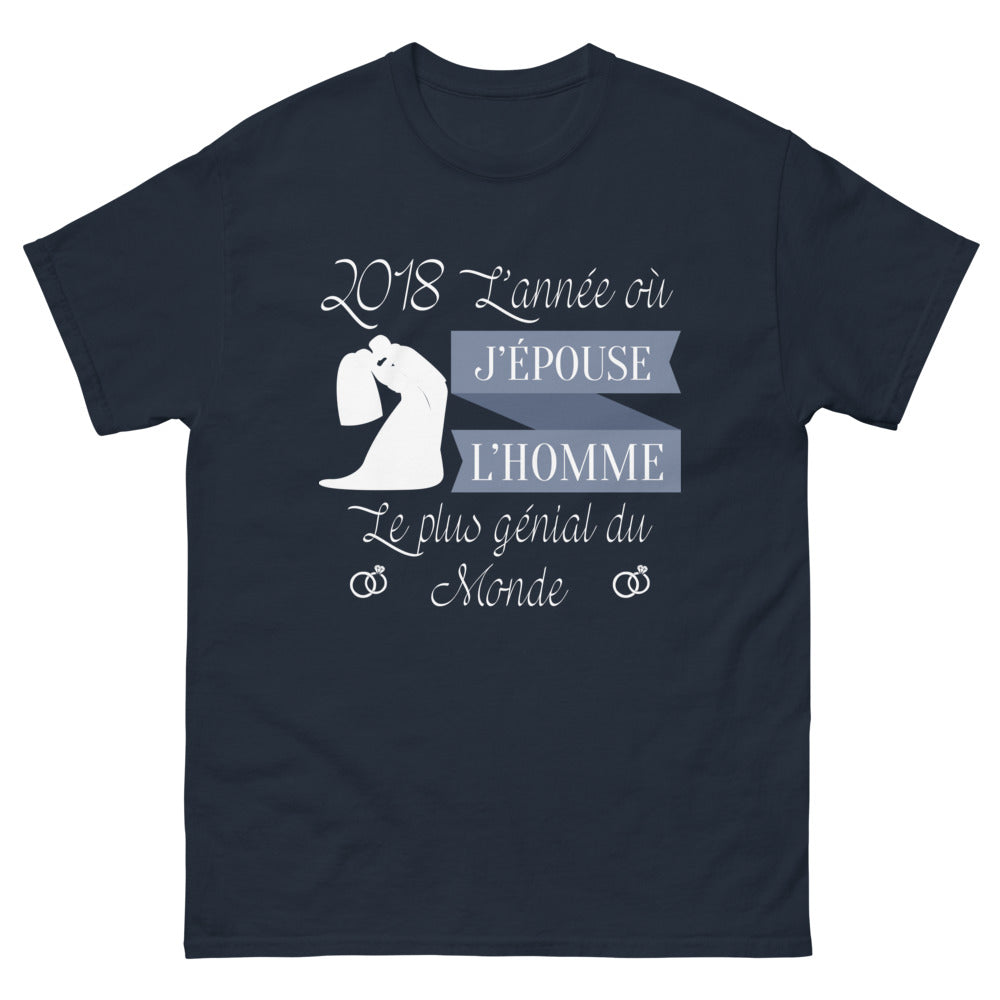 T-shirt Année 2018 marine - 2018, l'année du bonheur