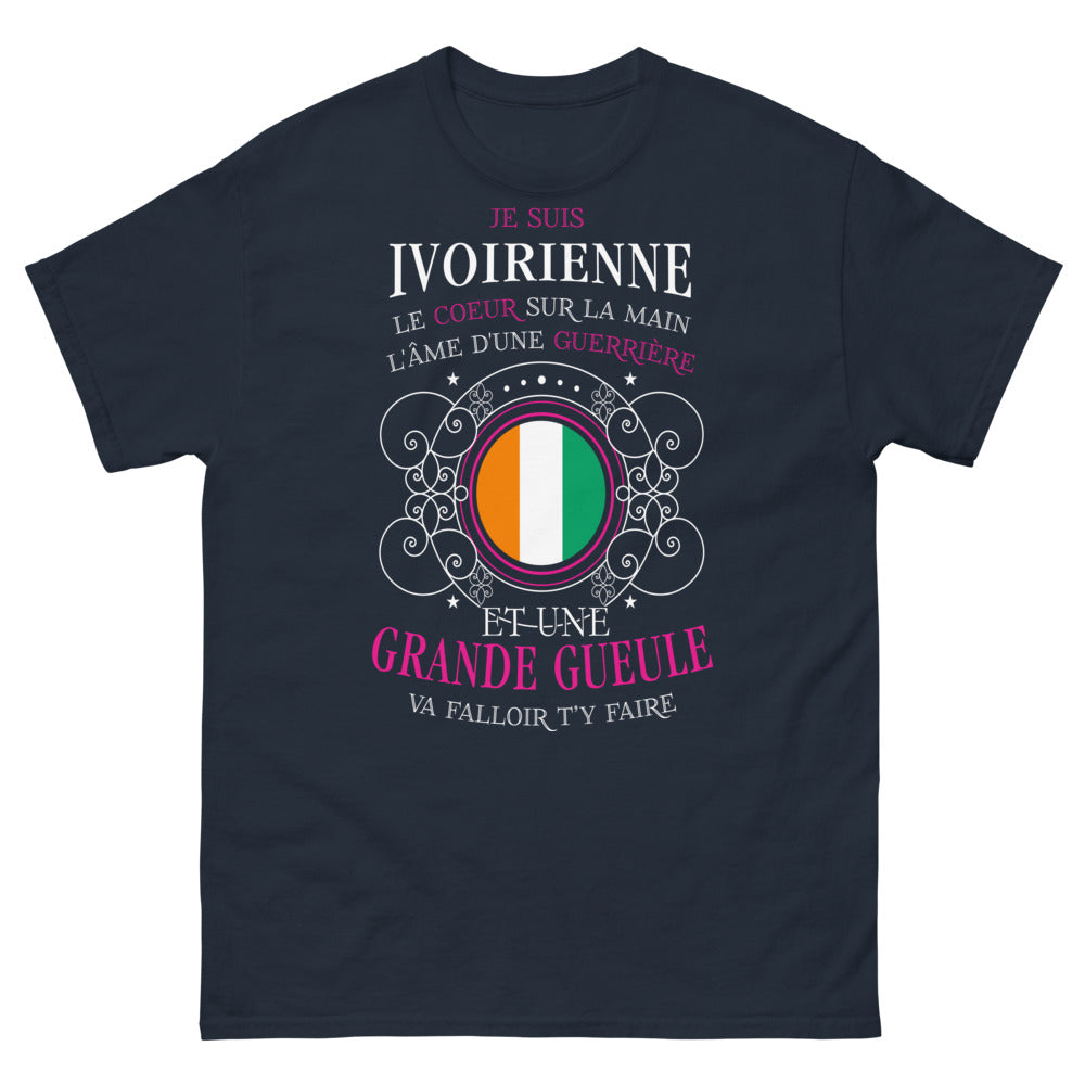 T-shirt ivoirienne marine face - âme de guerrière