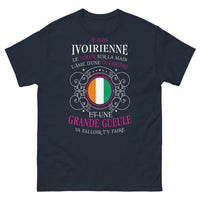 Thumbnail for T-shirt ivoirienne marine face - âme de guerrière