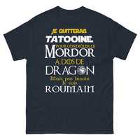 Thumbnail for T-shirt roumain marine - Contrôler Mordor à dos de dragon