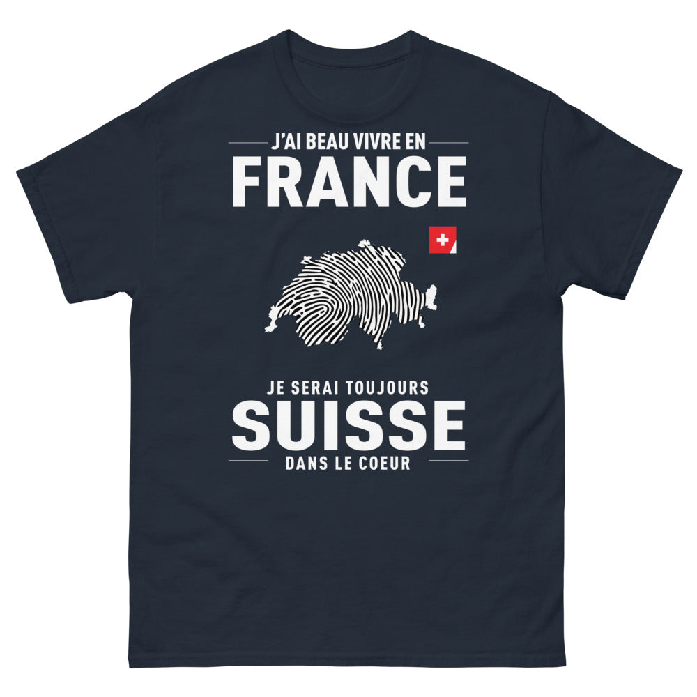 T-shirt Suisse marine - cœur helvète