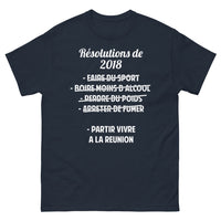 Thumbnail for T-shirt Résolutions 2018 La Réunion bleu marine - nostalgie légère