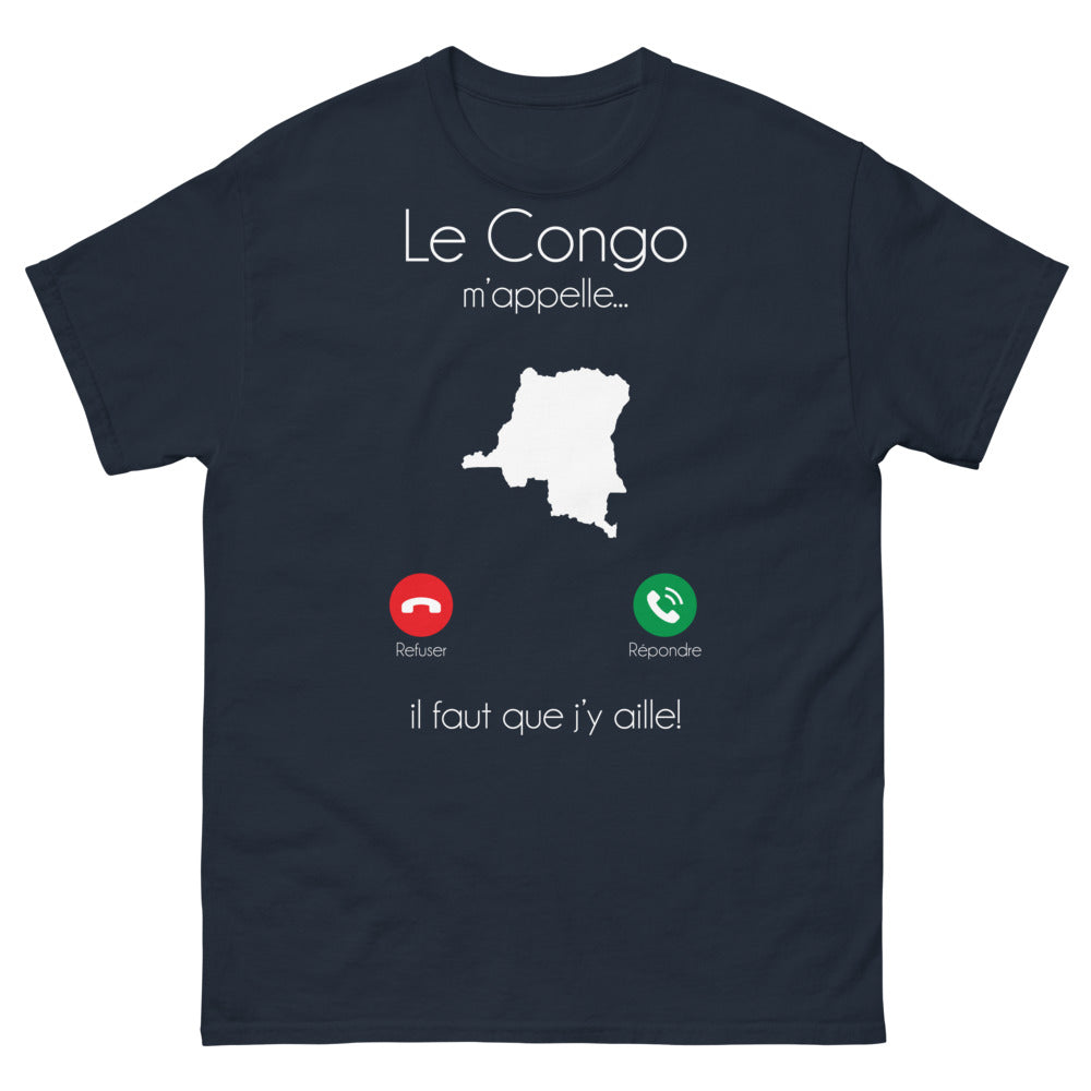 T-shirt Congo marine - Le Congo m'appelle, j'y vais