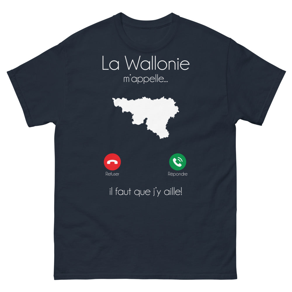 T-shirt Wallonie marine - design sombre