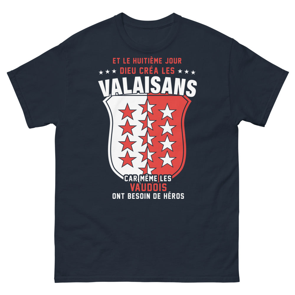 T-shirt Valaisans marine - et le huitième jour créa les héros