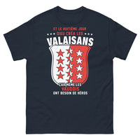 Thumbnail for T-shirt Valaisans marine - et le huitième jour créa les héros