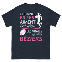 Thumbnail for T-shirt Béziers marine - Certaines filles aiment le rugby