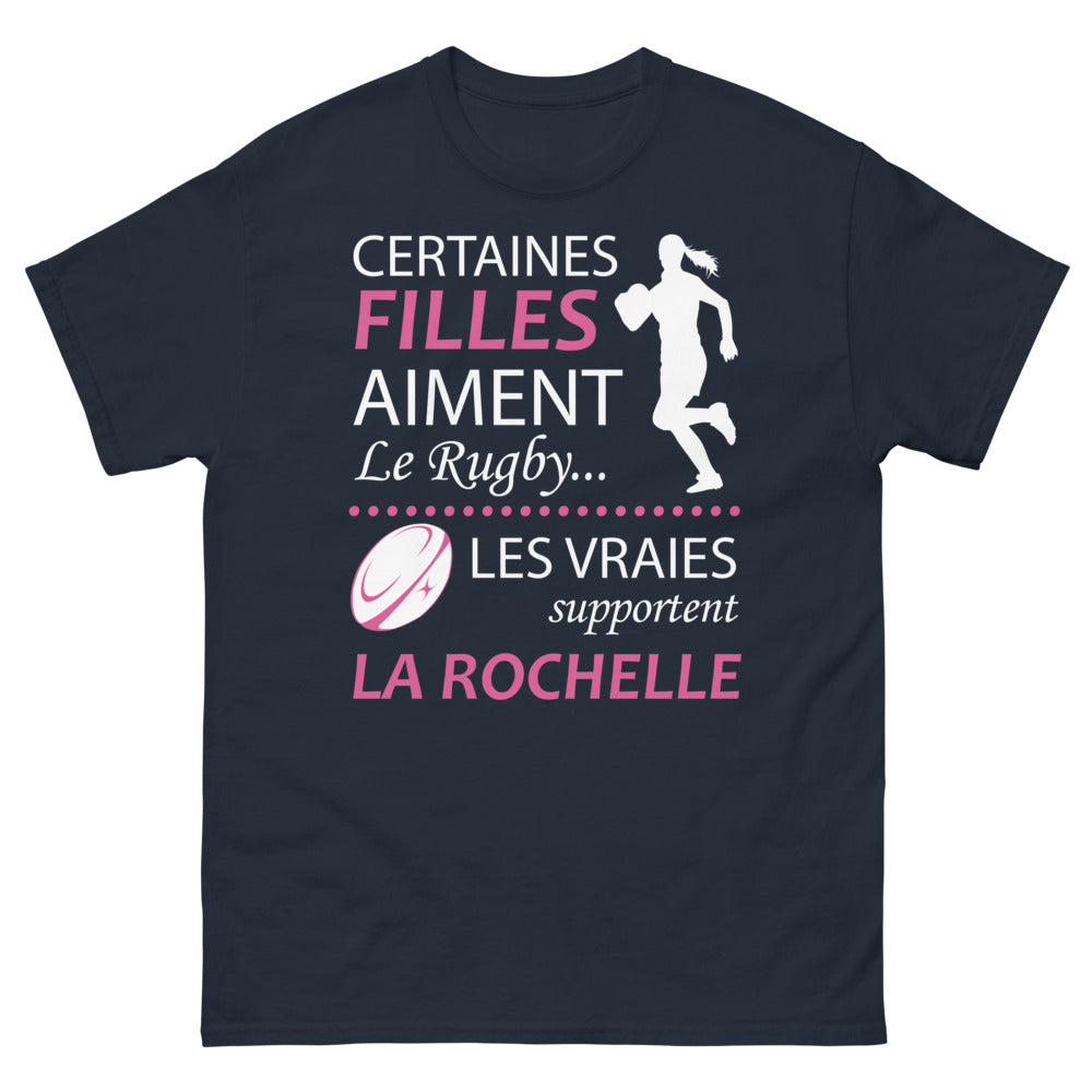 T-shirt La Rochelle marine - Certaines filles aiment le rugby