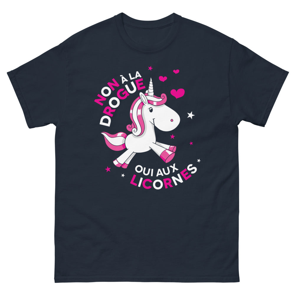 T-shirt licornes marine - magie et humour