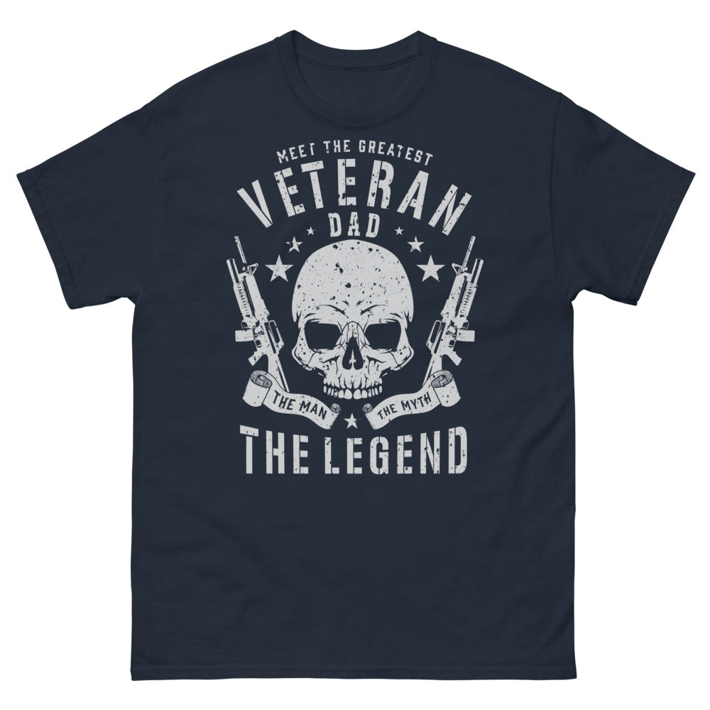 T-shirt papa vétéran bleu marine - The Man, The Myth, The Legend