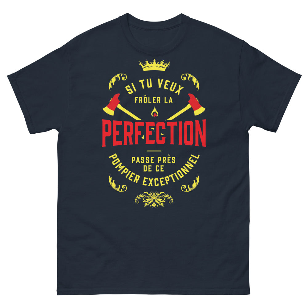 T-shirt pompier marine - courage et humour