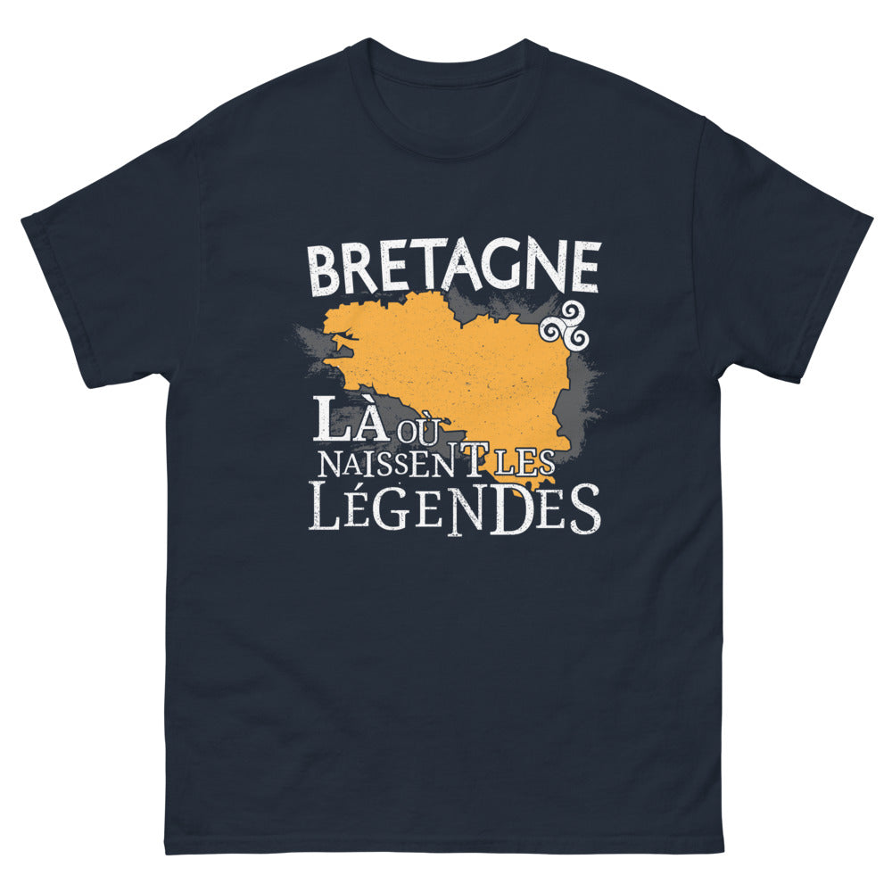 T-shirt Bretagne bleu marine - Là où naissent les légendes