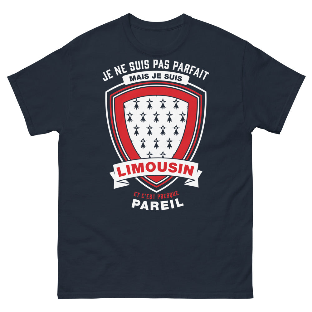 T-shirt Limousin marine - Je ne suis pas parfait mais je suis Limousin