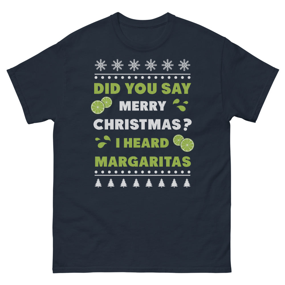T-shirt Noël tropical bleu marine - margaritas festives