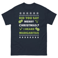 Thumbnail for T-shirt Noël tropical bleu marine - margaritas festives