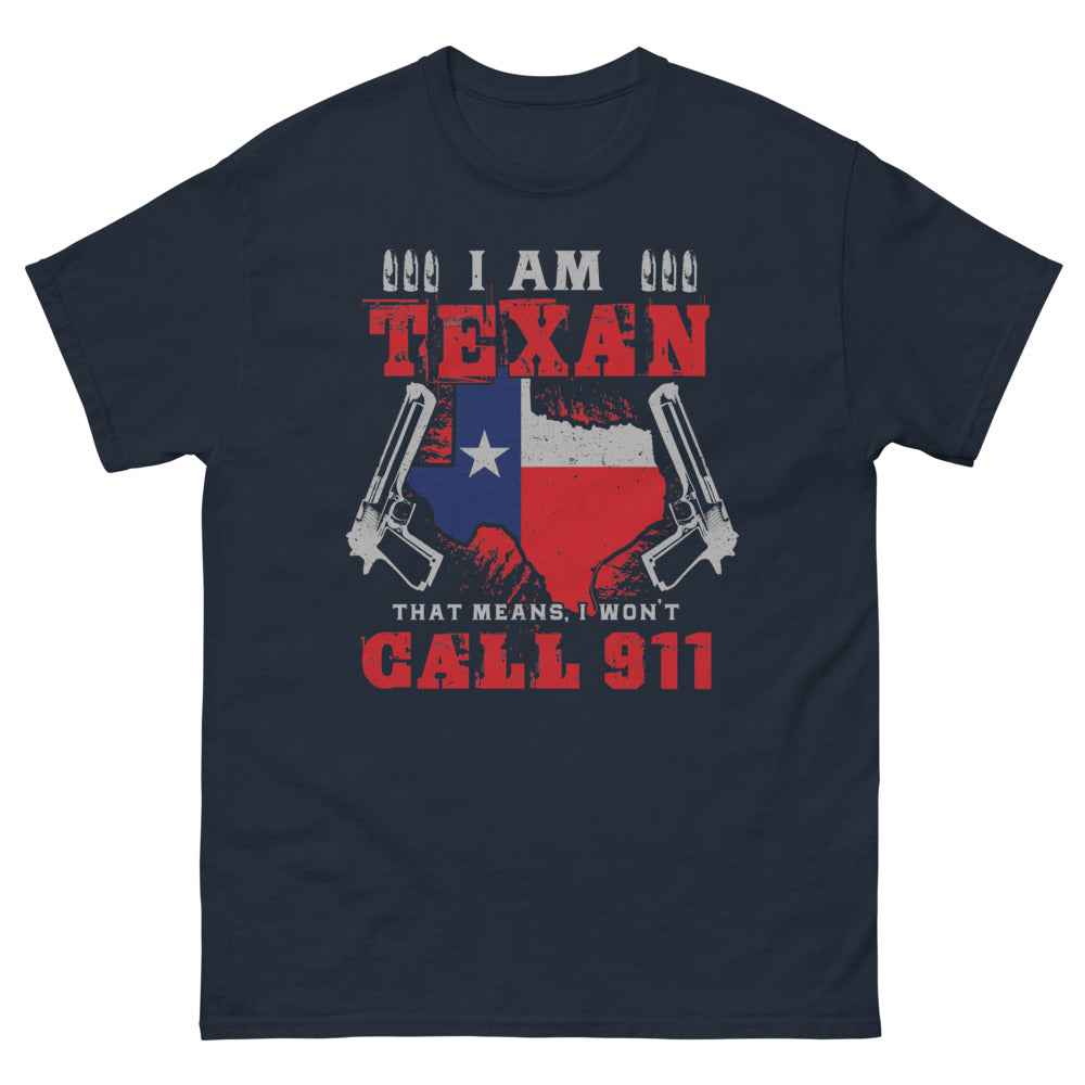 T-shirt Texan marine - I Won't Call 911
