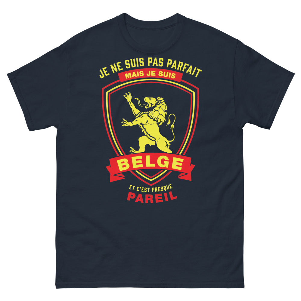 T-shirt Belgique marine - Je ne suis pas parfait mais Belge