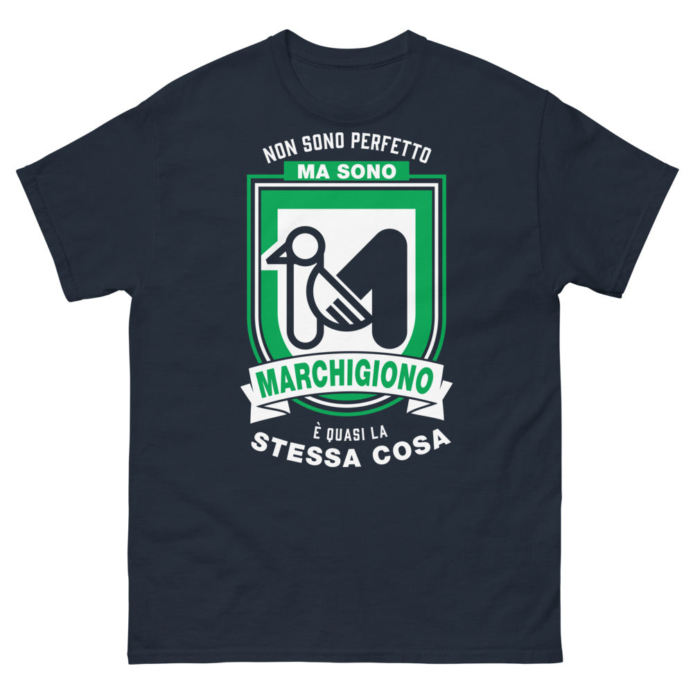 T-Shirt Marchigiano Blu Navy - Non sono perfetto, marchigiano