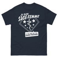 Thumbnail for T-shirt sage-femme marine - quel est ton super pouvoir ?
