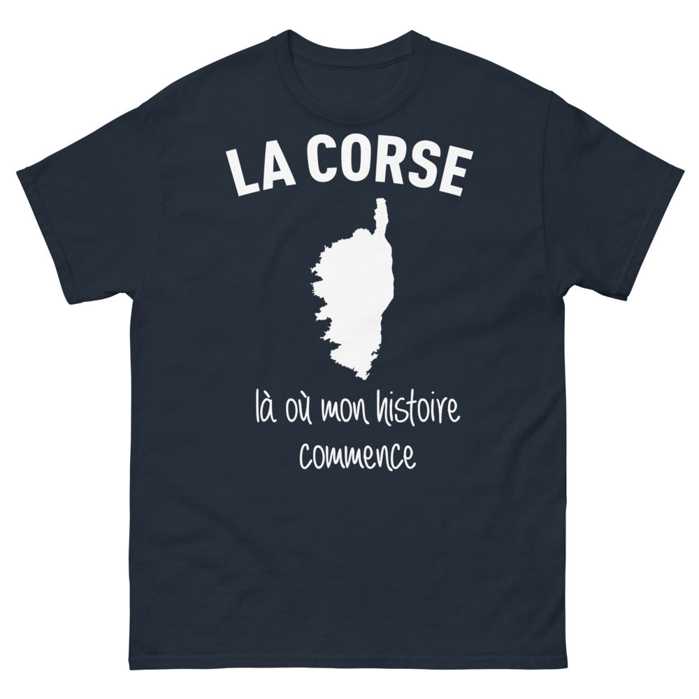 T-shirt La Corse marine - La Corse : Là où Mon Histoire Commence