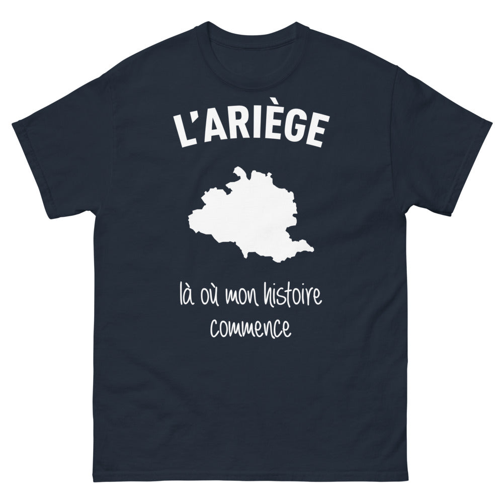 T-shirt Ariège marine - Là où mon histoire commence