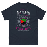 Thumbnail for T-shirt Martiniquaise marine - cœur sur la main, grande gueule