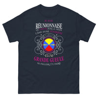 Thumbnail for T-shirt Réunionnaise marine - cœur de guerrière et grande gueule