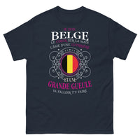 Thumbnail for T-shirt Belgique marine - fières guerrières, cœur sur la main