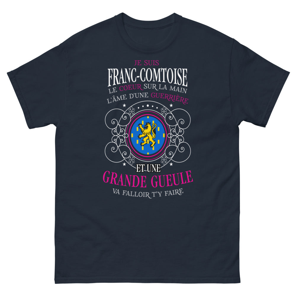 T-shirt Franc-Comtoise marine - fière et grande gueule