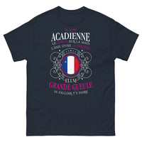 Thumbnail for T-shirt acadien marine - cœur sur main, guerrière et grande gueule
