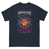 Thumbnail for T-shirt Ariège marine face - Âme de guerrière et grande gueule