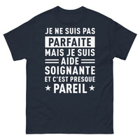 Thumbnail for T-shirt aide-soignante marine - Presque parfaite